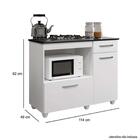 Kit Balcão Violeta Branco Com Cooktop Vermelho 5 Bocas E Forn