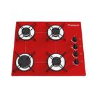 Kit Balcão Violeta Ipê Com Cooktop Vermelho 4 Bocas E Forno E