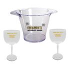 Kit Balde De Gelo + 2 Taças Gin Personalizados Fim De Ano