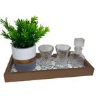 Kit Bandeja, Conjunto De Copos, Garrafa De Licor E Vaso
