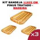 Kit Bandeja de Madeira 12x22cm - RG - Nº8 Cozinha - Elegante