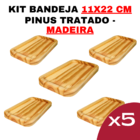 Kit Bandeja de Madeira 12x22cm - RG - Nº8 Cozinha - Elegante