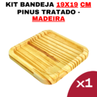 Kit Bandeja De Madeira 19cm X 19cm - Modelo Le Tamanho Nº9 Co