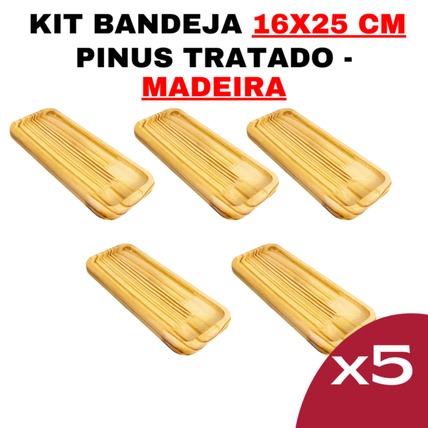 Kit Bandeja De Madeira - Kit Tamanho Nº10 Cozinha - Jogo De C