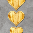 Kit Bandeja De Madeira Pinus 13,5x12 - Modelo Coração - -Deco