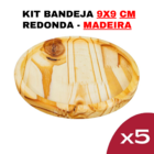 Kit Bandeja de Madeira Pinus 9,3cm - Modelo Circular -Elegant