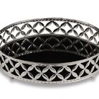 Kit Bandeja Prata Em Metal C/ Espelho Preto 3 Pcs 11406 Mart