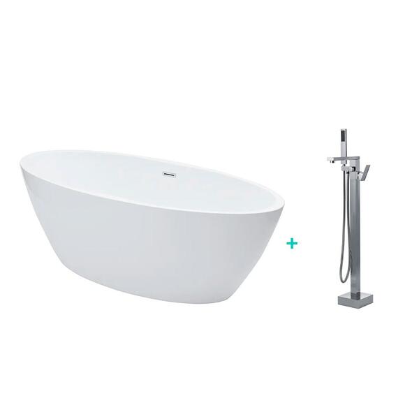 Kit Banheira de Imersão Acrílico 170 cm Rubi e Misturador de