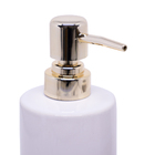 Kit Banheiro 01 Porta Sabonete Liquido E 01 Porta Escova Em C