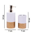 Kit Banheiro 01 Porta Sabonete Liquido E 01 Porta Escova Em C