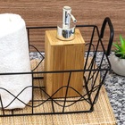 Kit Banheiro 2 Porta Sabonete Líquido Bambu E Casal Pássaro P