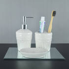 Kit Banheiro 3 Peças Redondo Branco Porcelana Flores Premium