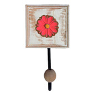 Kit Banheiro 3 Toalheiros 1 Porta Papel Higiênico Flor Branca