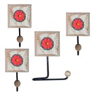 Kit Banheiro 3 Toalheiros 1 Porta Papel Higiênico Flor Branca