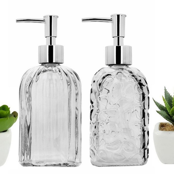 Kit Banheiro  Porta Sabonete  Vidro Clear E Mini Vaso  4 Pc