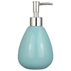 Kit Banheiro Acessório Lavabo Cerâmica Azul Retrô Vintage Sab