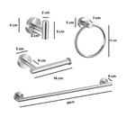 Kit Banheiro Acessórios 4 Peças Inox Escovado