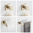 Kit Banheiro Acessórios Dourado Brilhante 4 Peças Aço Inox