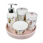 Kit Banheiro Acessórios Organizador Higiênico Varal De Ursinh