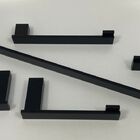 Kit Banheiro Acessórios Preto Aço Inox Luxo 5 Peças Metal Mon