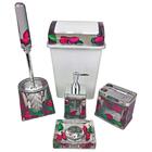 Kit Banheiro Acrílico 5 Peças  Verde Vermelho - Wincy