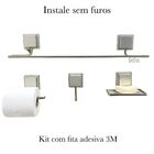 Kit Banheiro Adesivo Cromado Fosco Arthi 4 Peças