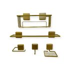 Kit Banheiro Adesivo Dourado Fosco Future 5 Peças