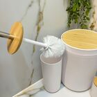 Kit Banheiro Bancada Branco Bambu Plasvale 6 Peças