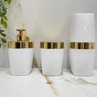 Kit Banheiro Bancada Branco Dourado 3pçs Future