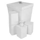 Kit Banheiro Bancada C/ Lixeira Stolf Branco 4 Pçs