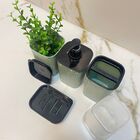 Kit Banheiro Bancada Frisos Verde Plástico 5pçs Com Planta