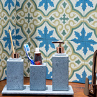 Kit Banheiro Bancada Lavabo Luxo Em Pedra Sabão N05 Rosê