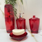 Kit Banheiro Bancada Premium Vermelho 4pçs