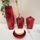 Kit Banheiro Bancada Premium Vermelho 4pçs