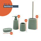 Kit Banheiro Cerâmica Listrada Verde 4 Pçs - Oikos Unica U