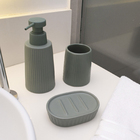 Kit Banheiro Cerâmica Listrada Verde 4 Pçs - Oikos Unica U