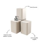 Kit Banheiro Com Porta Algodão Escovas E Sabonete Líquido - S