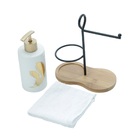 Kit Banheiro - Conjunto Com Porta Sabonete Liquido Toalha E S