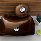 Kit Banheiro Cuba De Vidro Abaulada + Torneira Cascata + Válv