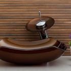 Kit Banheiro Cuba De Vidro Abaulada + Torneira Cascata + Válv