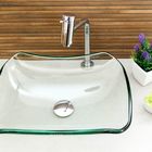 Kit Banheiro Cuba De Vidro Abaulada Incolor + Torneira Link +