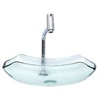 Kit Banheiro Cuba De Vidro Abaulada Incolor + Torneira Link +