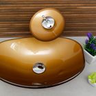 Kit Banheiro Cuba De Vidro Chanfrada Bronze + Torneira Cascat