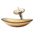 Kit Banheiro Cuba De Vidro Oval + Torneira Cascata + Válvula