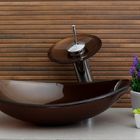 Kit Banheiro Cuba De Vidro Oval + Torneira Cascata + Válvula