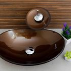 Kit Banheiro Cuba De Vidro Oval + Torneira Cascata + Válvula