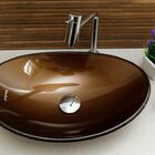 Kit Banheiro Cuba De Vidro Oval + Torneira Link + Válvula Cli