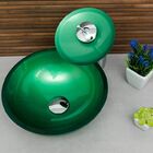 Kit Banheiro Cuba De Vidro Redonda 30 Cm + Torneira Cascata +