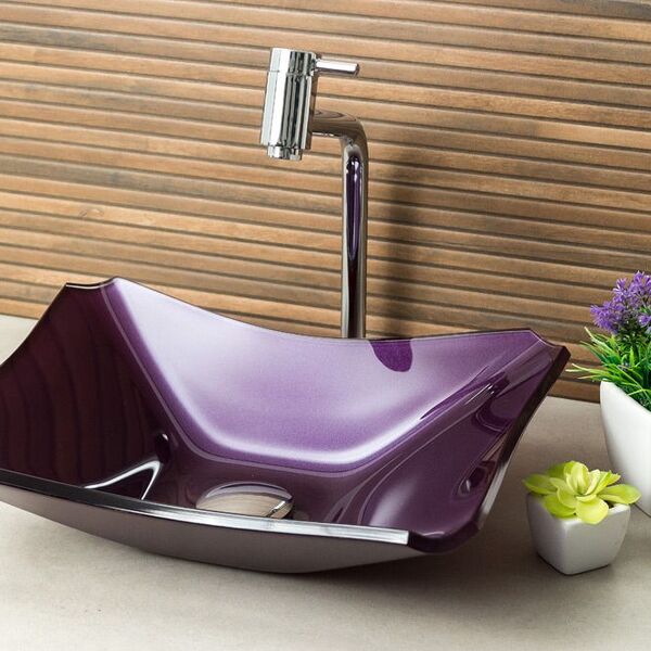 Kit Banheiro Cuba De Vidro Retrô 38 Cm + Torneira Link + Válv