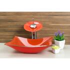 Kit Banheiro Cuba Laranja + Torneira Cascata + Válvula Click